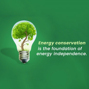 Lightbulb with a tree inside representing energy conservation and independence.