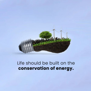 Lightbulb with a landscape inside representing renewable energy and conservation
