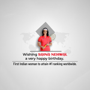 Saina Nehwal Birthday Wish Banner For X