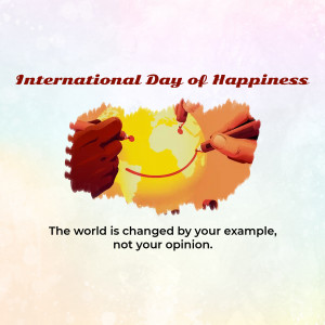 International Day Of Happiness Template For LinkedIn