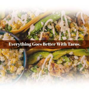 Close-up of delicious tacos with various toppings