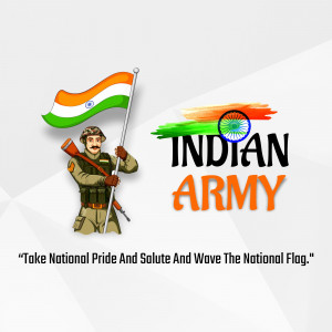 Indian Army soldier with the Indian flag