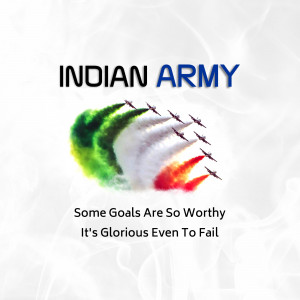 Indian Army logo with Indian flag colors and fighter jets