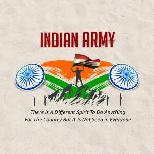 Indian Army logo with the Indian flag and patriotic message