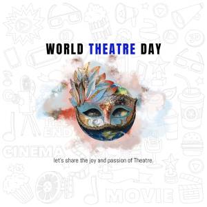 World Theatre Day Illustration Graphic For Threads