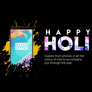 OnePlus Happy Holi Marketing Image For LinkedIn
