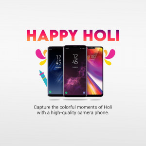 Happy Holi Smartphone Promotion Advertisement For Google Business Profile