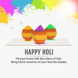 Happy Holi - Colorful Celebration Promotional Banner For WhatsApp