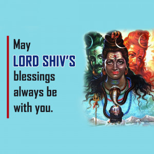 Image of Lord Shiva with a Mahashivratri blessing message