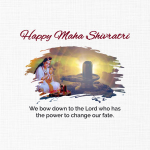 Image depicting Lord Shiva and a Shivling with the text 'Happy Maha Shivratri'
