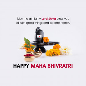 Shivling with flowers and traditional elements for Maha Shivratri