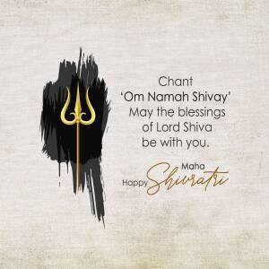 Maha Shivaratri greeting with Lord Shiva's trident and text