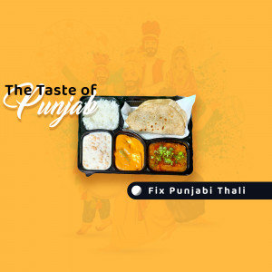 Punjabi Thali Meal Banner For Threads