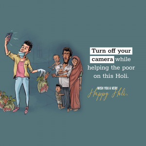 Holi: Help Others, Not Just Capture Moments Banner For Threads