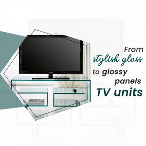 Modern Glass TV Unit Image For Google Business Profile