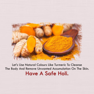 Fresh turmeric roots and powder with text promoting natural cleansing