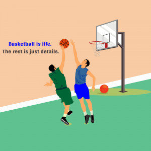 Basketball Action Shot Flyer For WhatsApp