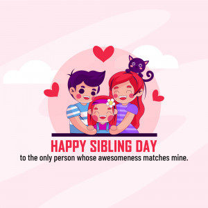Happy Sibling Day Illustration Business Poster For Telegram
