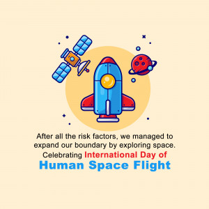 International Day Of Human Space Flight Banner For Telegram