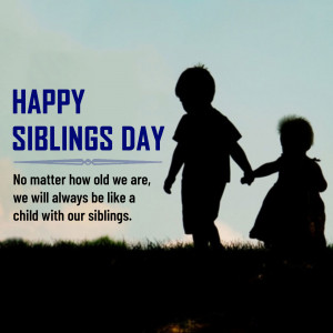 Happy Siblings Day - Silhouette Flyer For Threads
