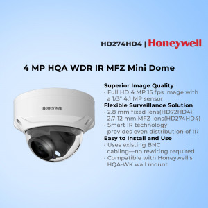 Honeywell HD274HD4 4MP HQA WDR IR MFZ Mini Dome security camera