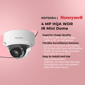 Honeywell HD72HD4 4MP HQA WDR IR Mini Dome security camera