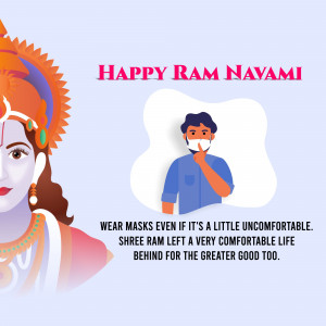 Ram Navami greeting with a message to wear masks
