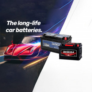 Aokly car batteries with a sports car in the background
