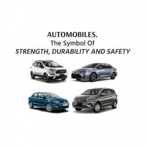 Image showcasing various car models representing strength, durability, and safety.