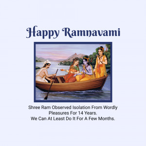 Ramnavami image with a message about social distancing