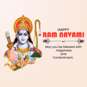 Image of Lord Rama with a festive Ram Navami greeting