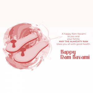 Ram Navami greeting with footprints of Lord Rama