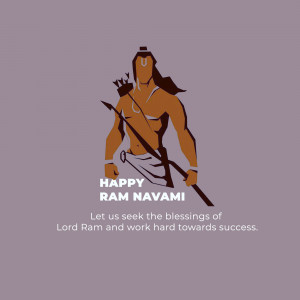 Illustration of Lord Rama with text 'Happy Ram Navami'
