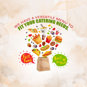 Catering Menu - Fast Food Variety Promotional Banner For Threads