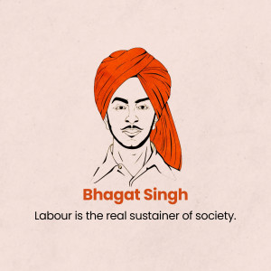 Bhagat Singh Portrait Poster For Instagram