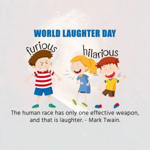 World Laughter Day Illustration Promotional Banner For Twitter