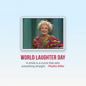 World Laughter Day - Phyllis Diller Social Media Post For WhatsApp