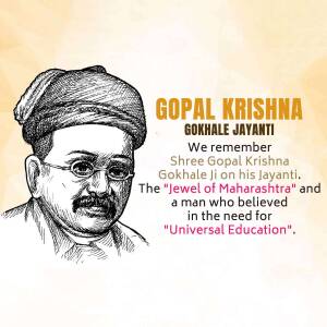 Gopal Krishna Gokhale Jayanti Template For LinkedIn