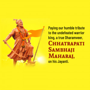 Chhatrapati Sambhaji Maharaj Jayanti Poster For Threads