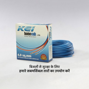 KEI Homecab 4.0 sq.mm Flame Retardant Cable with blue wire