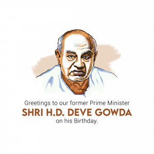 H.D. Deve Gowda Birthday Greetings Flyer For X