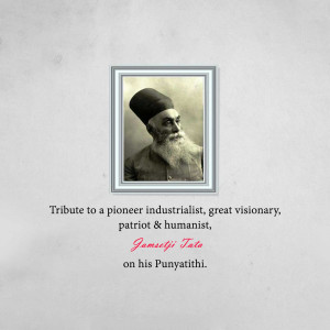Jamsetji Tata - Punyathithi Tribute Business Poster For Threads