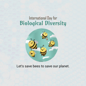 International Day For Biological Diversity - Save The Bees Branding Post For Telegram