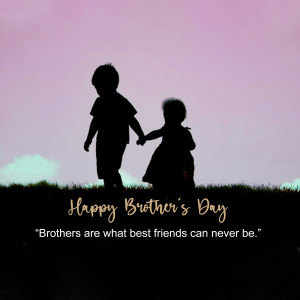 Happy Brother's Day Silhouette Business Poster For Telegram