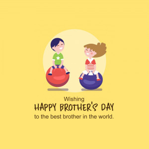Happy Brother's Day Illustration Banner For Twitter