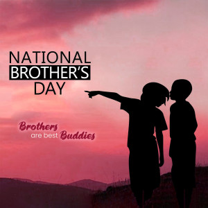 National Brother's Day - Silhouette Of Brothers Poster For Telegram