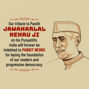 Pandit Jawaharlal Nehru Ji Punyathithi Business Poster For Twitter