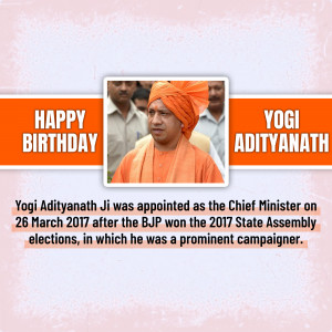 Happy Birthday Yogi Adityanath Design For Telegram