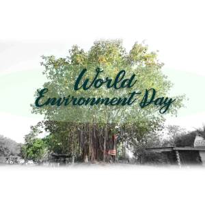 World Environment Day graphic with a large tree