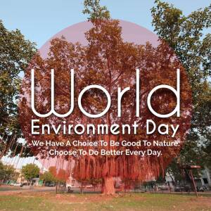 World Environment Day poster with a tree and text